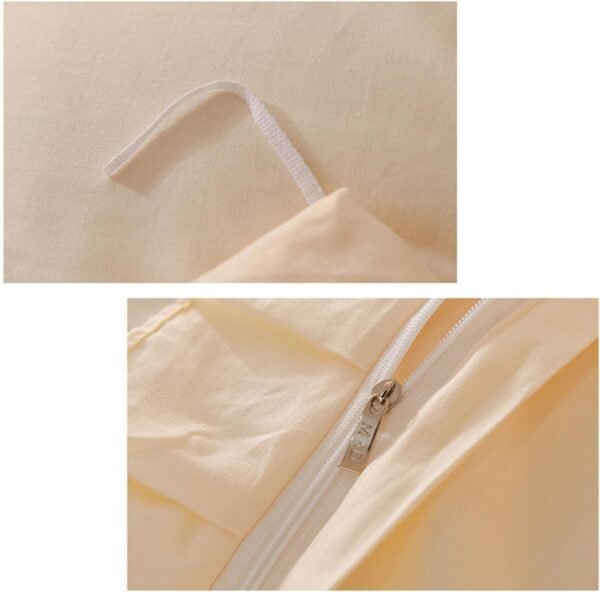 Cotton duvet cover four-piece set, bed skirt style solid color sheet and duvet cover set, soft cotton beige duvet cover set, full size duvet cover, 2-1.8m bed, 200x230 cm