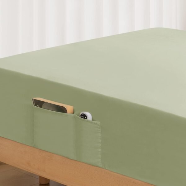 Single fitted sheet - Premium 1800-count ultra-soft and comfortable microfiber, wrinkle-resistant, fade-resistant, shrink-resistant, deep pocket single fitted sheet (sage)