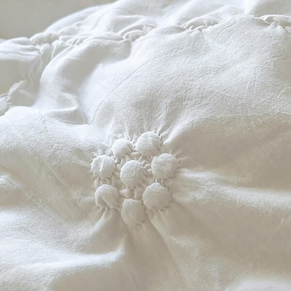 100% Cotton Queen Size Duvet Set, Elegant Lace Ruffled Duvet Cover Set, Super Soft and Breathable Twill Washed Cotton Princess Style Four-Piece Bedding Set, Includes Bed Skirt, White, King Size Single Bed