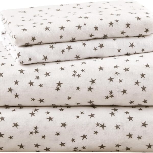 Flannel sheets, queen size - four-piece ultra-soft and warm sheets, comfortable 100% cotton tan plaid sheets, brushed finish for extra softness, dusty rose pattern, 14-inch deep pocket design