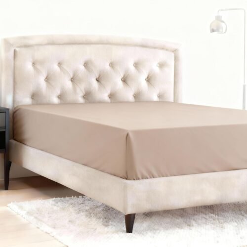 Fitted Sheet (fitted sheet only), 800-count satin weave, 18-inch deep pocket, soft, breathable and cool fitted sheet, taupe