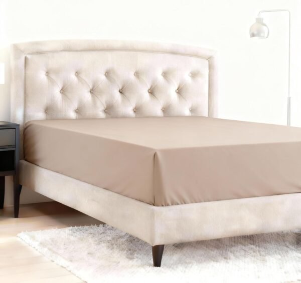 Fitted Sheet (fitted sheet only), 800-count satin weave, 18-inch deep pocket, soft, breathable and cool fitted sheet, taupe