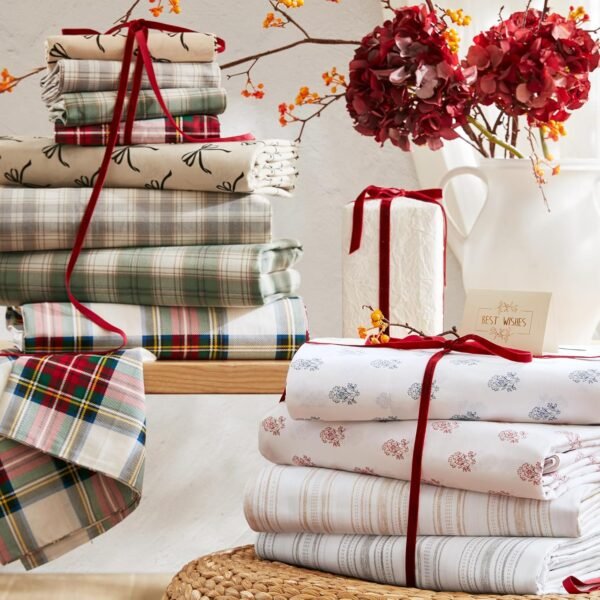 100% Cotton Sheet Set, Queen Size, Breathable and Cool, Soft Cotton Sheet Set, 14-inch Elastic Pocket Design, Fits mattresses up to 16 inches thick, Suitable for all seasons, Blue Floral Pattern 4-Piece Set