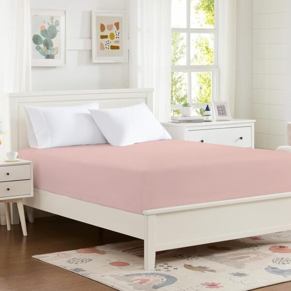 100% Microfiber 60" x 80" Queen Size Fitted Sheet (fitted sheet only), hotel quality deep pocket fitted sheet, protects mattresses up to 14 inches thick, machine washable and colorfast, doesn't shift easily, lotus pink