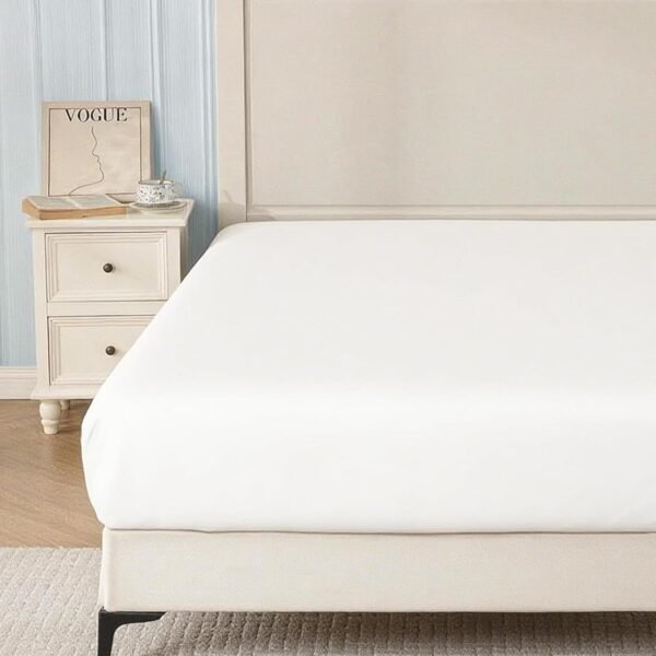 Single Fitted Sheet - 16-inch deep pocket fitted sheet - Soft pre-washed microfiber - Breathable, colorfast, easy care, includes 1 single fitted sheet (White, Single)
