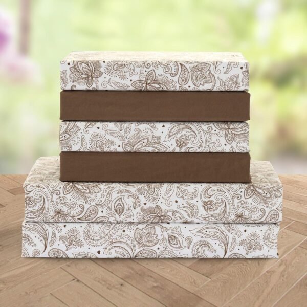Elegant and comfortable, ultra-soft and comfortable four-piece sheet set - 1500-count premium hotel quality microfiber - Deep pocket design, wrinkle-resistant four-piece paisley sheet set, king size, dusty brown paisley pattern